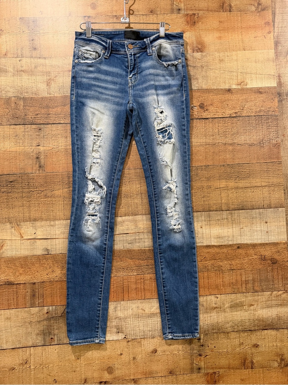 Buckle Black Fit #53 Skinny Women's Distressed Jeans - Blue Wash Size 27 Long